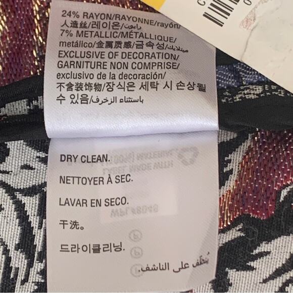 Alfani Blazer Jacket Houndstooth Floral Berry Snap Button Front Medium Petite - Picture 11 of 15